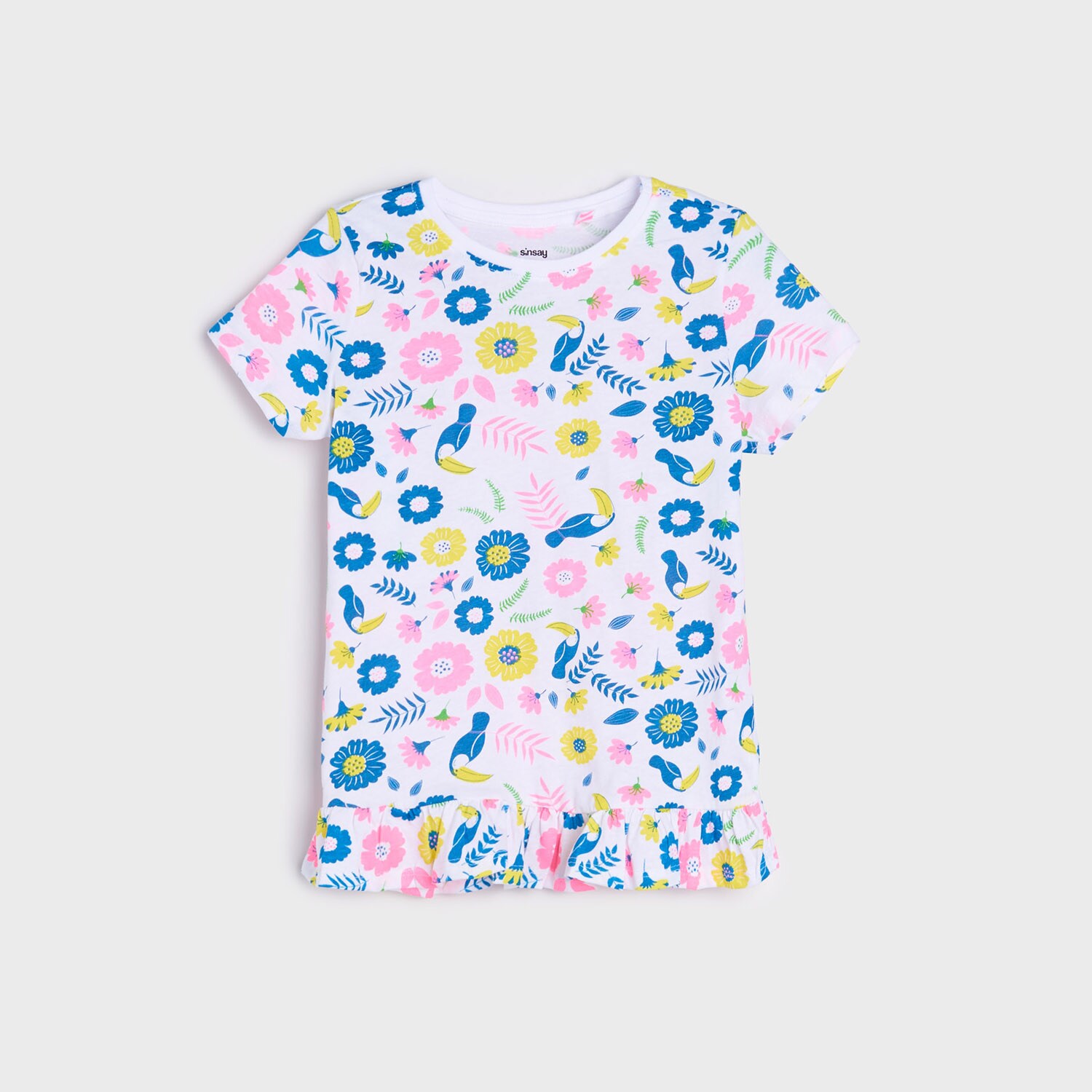 Tričko s dlhými rukávmi a volánovým lemom