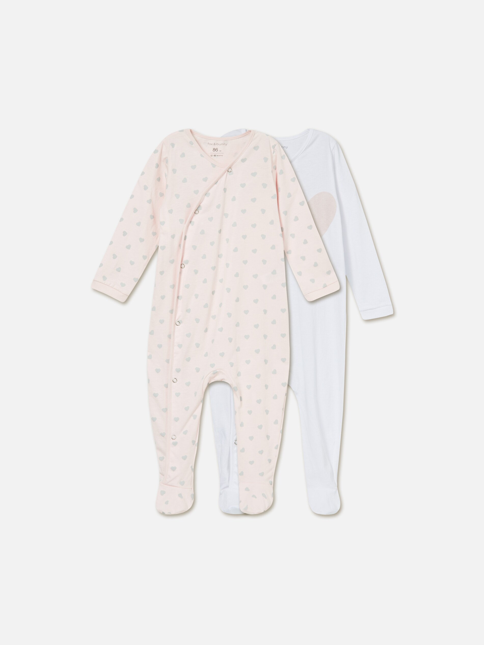 Súprava 2 overalov s motívom srdiečok