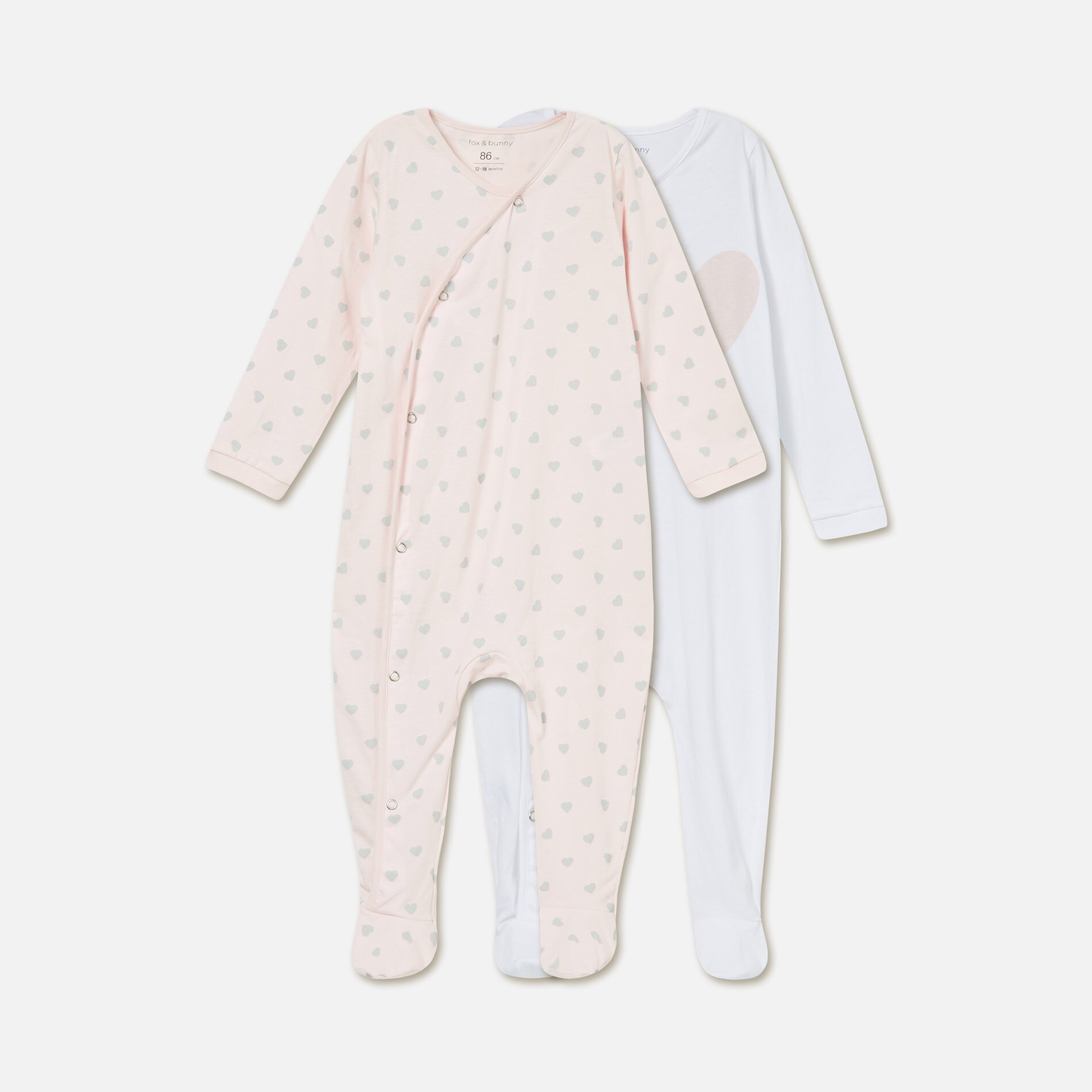 Súprava 2 overalov s motívom srdiečok