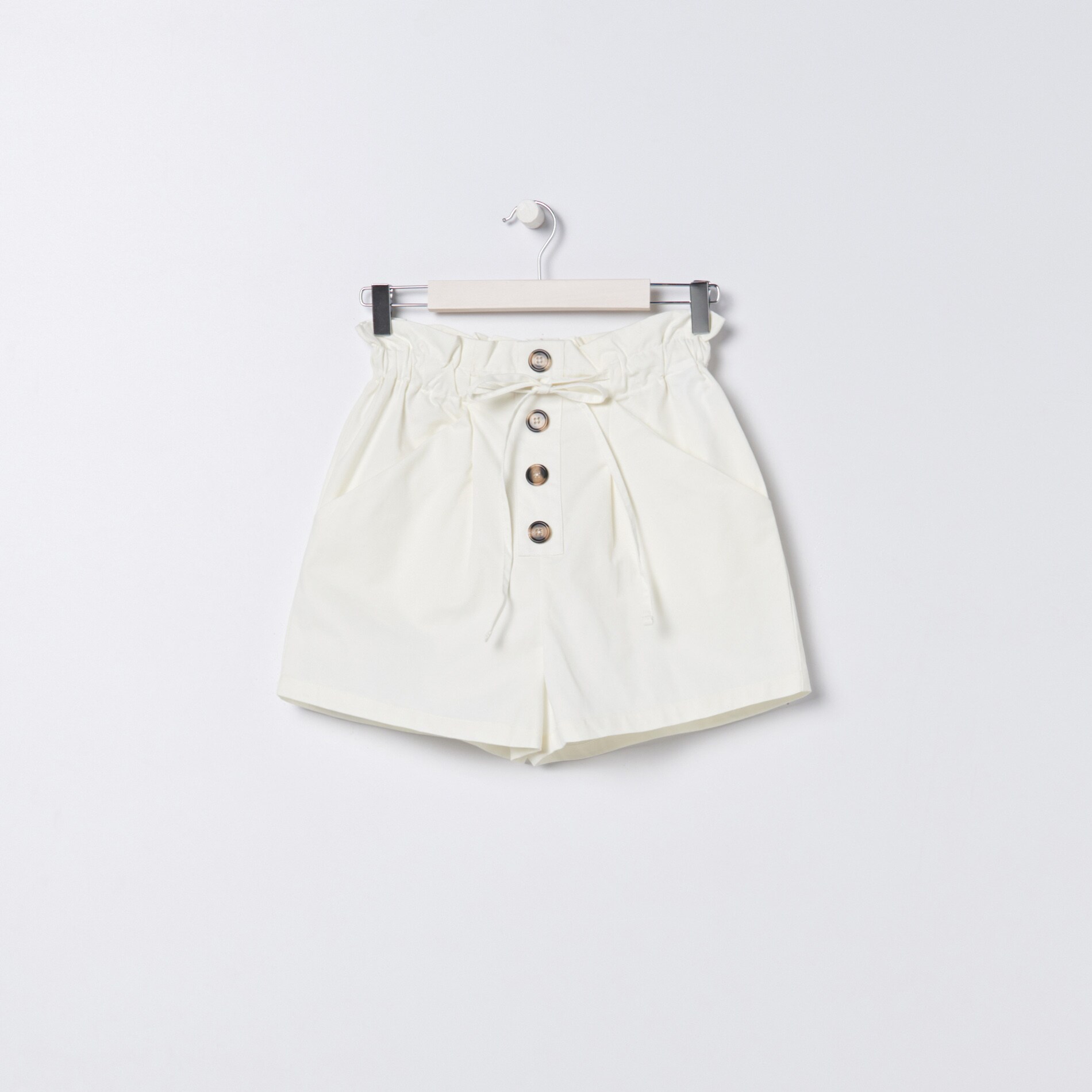 Bavlnené šortky s vysokým pásom