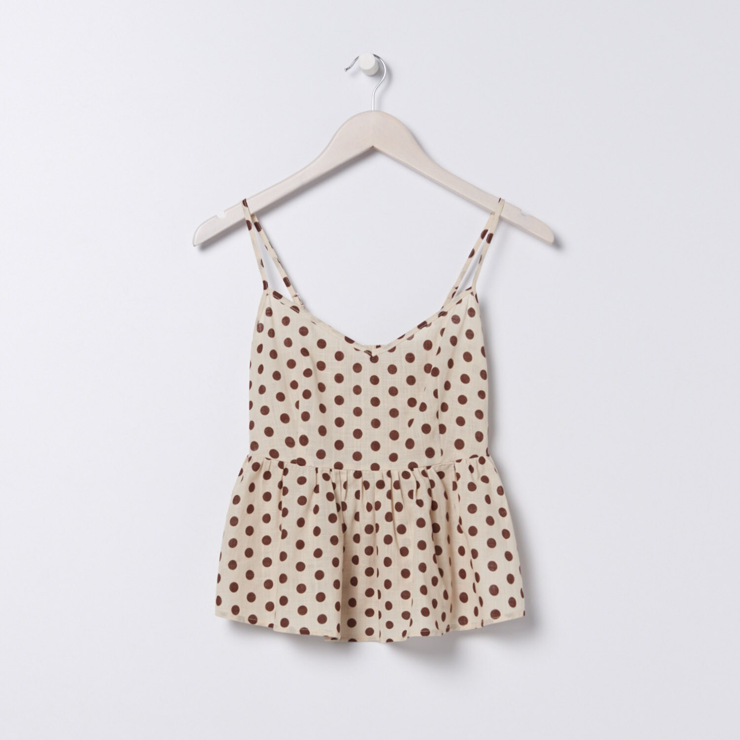 Blúzka na tenké ramienka s volánovým lemom