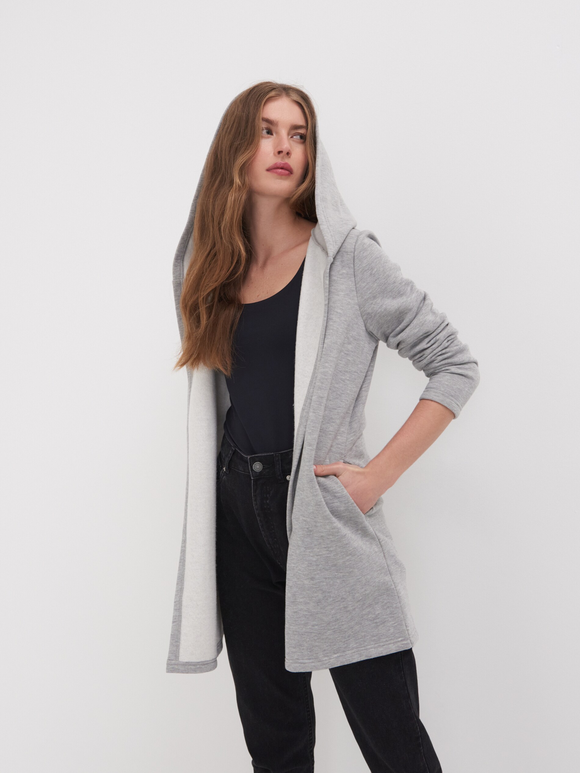 Dlhá mikina s kapucňou