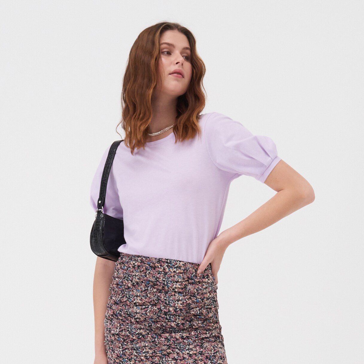 Tričko s pufovanými rukávmi