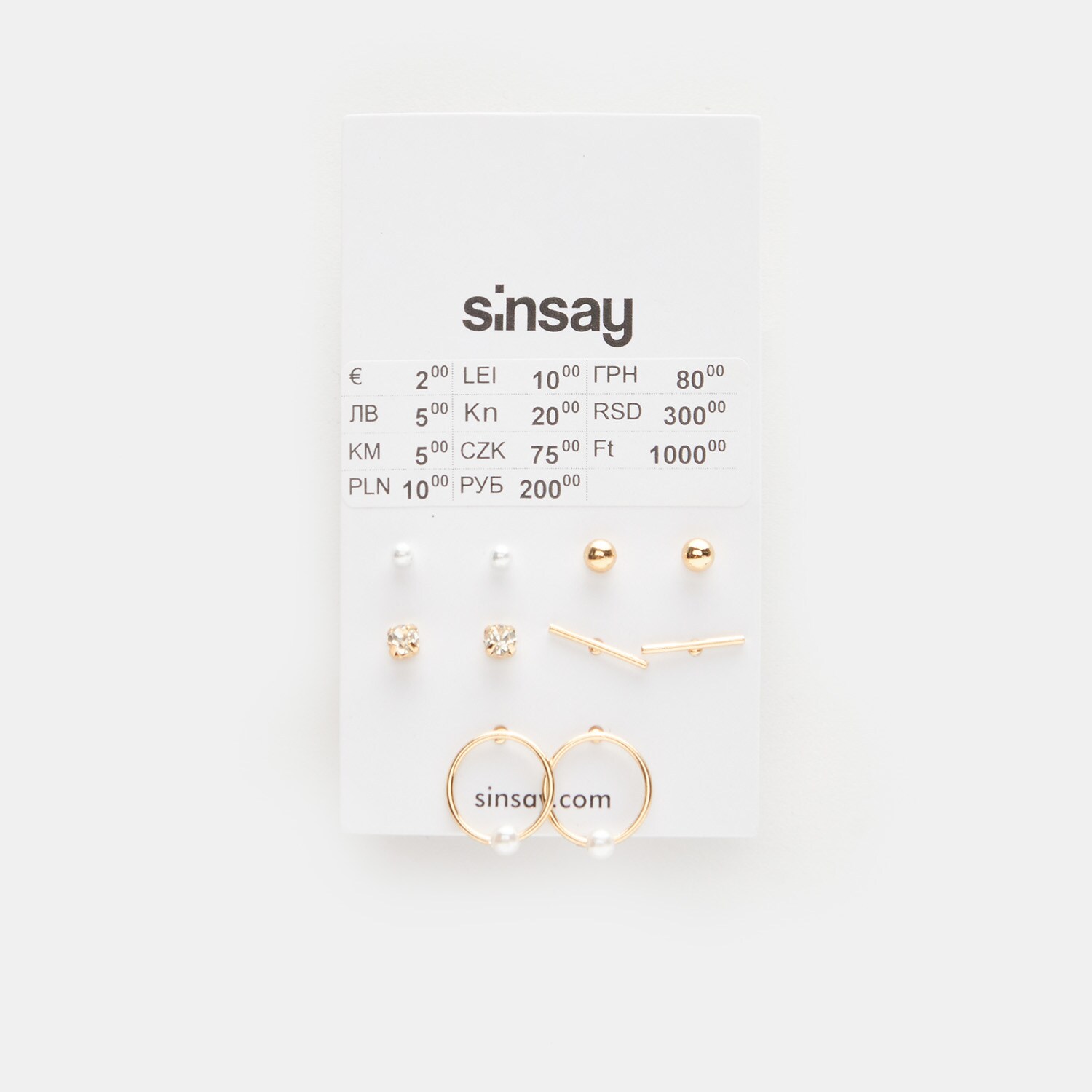 Súprava 5 párov náušníc