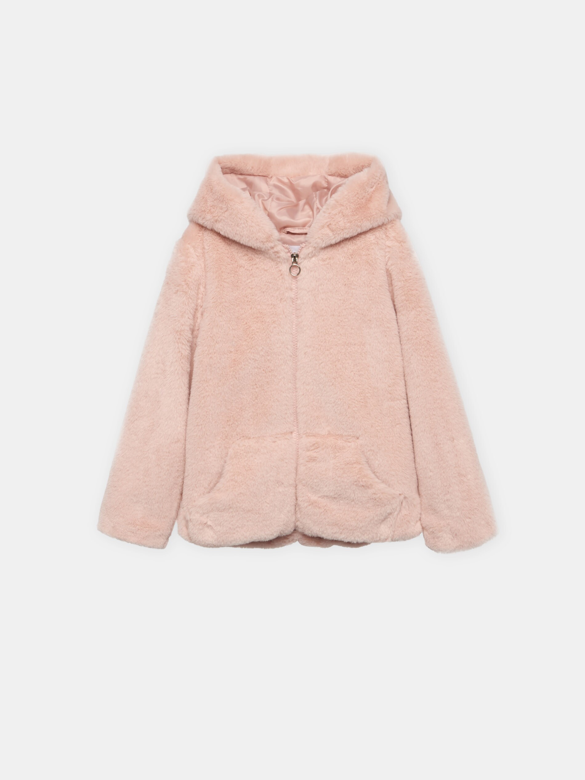 Mikina s kapucňou z umelej kožušiny