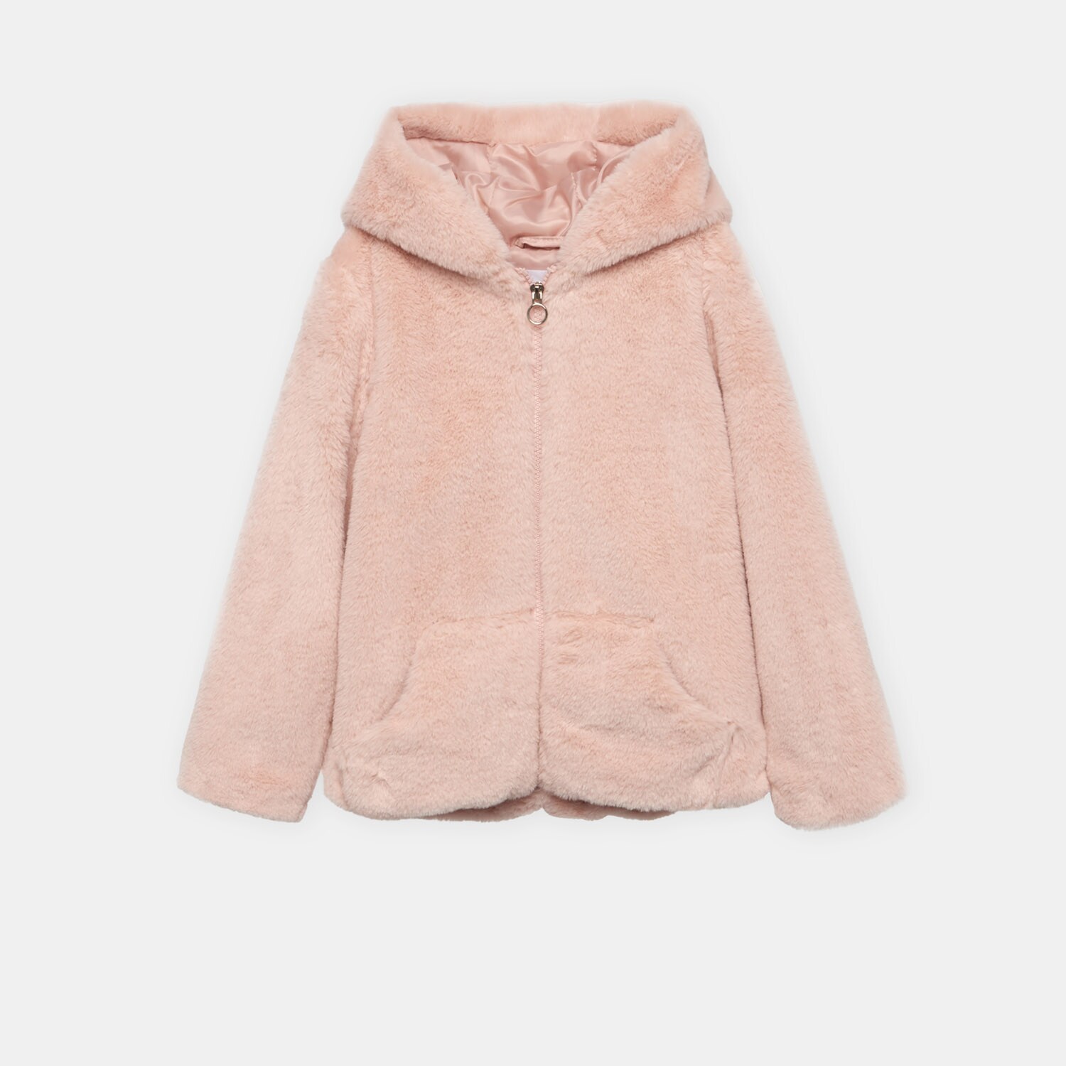 Mikina s kapucňou z umelej kožušiny