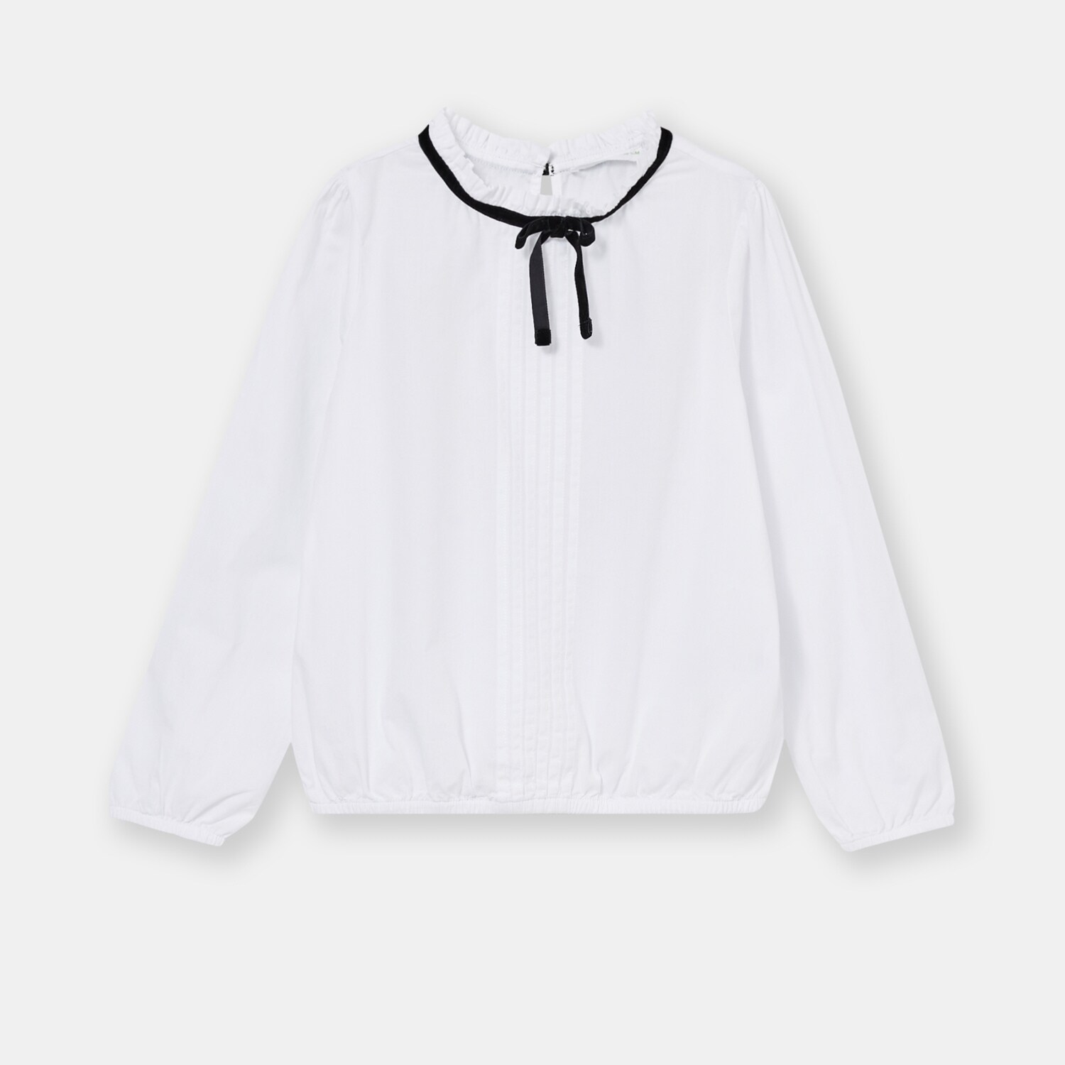 Dievčenská blúzka so zamatovou mašľou