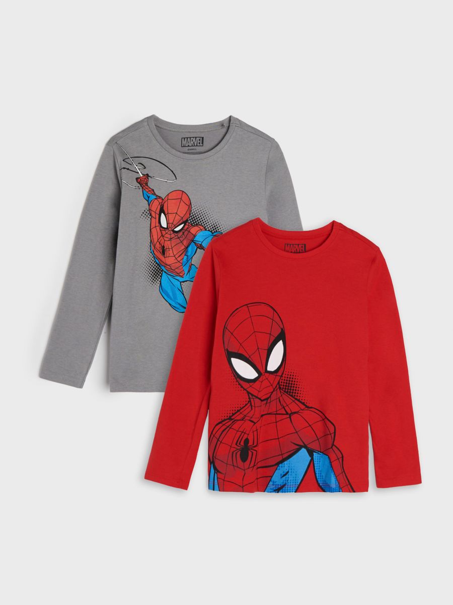 Marvel Spiderman Boys Long Sleeve 2 Pack T-Shirts 