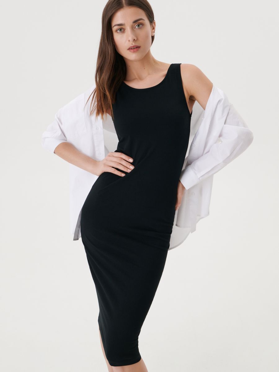 Vestito midi con spalline sottili, SINSAY, 5428F-99X