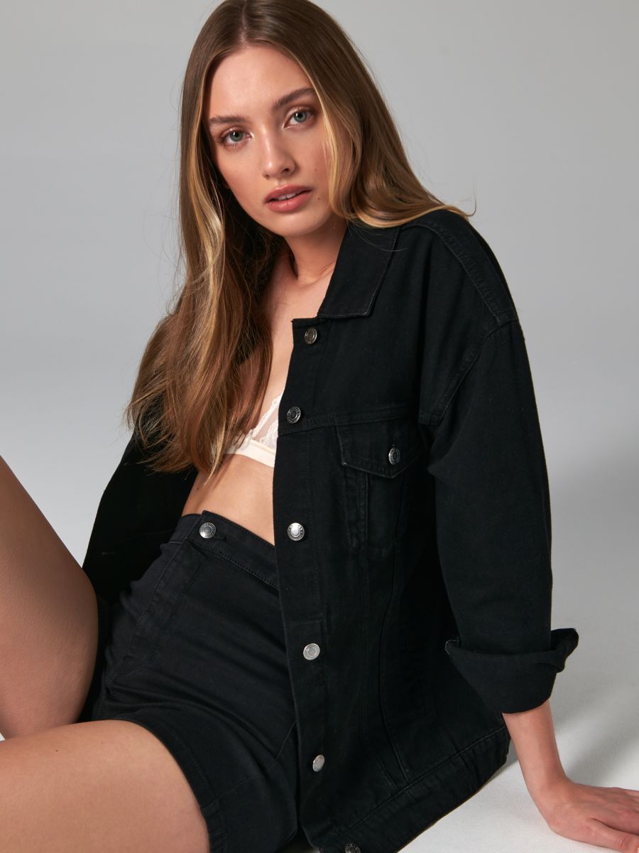 High waist denim shorts, SINSAY, 6020J-99J