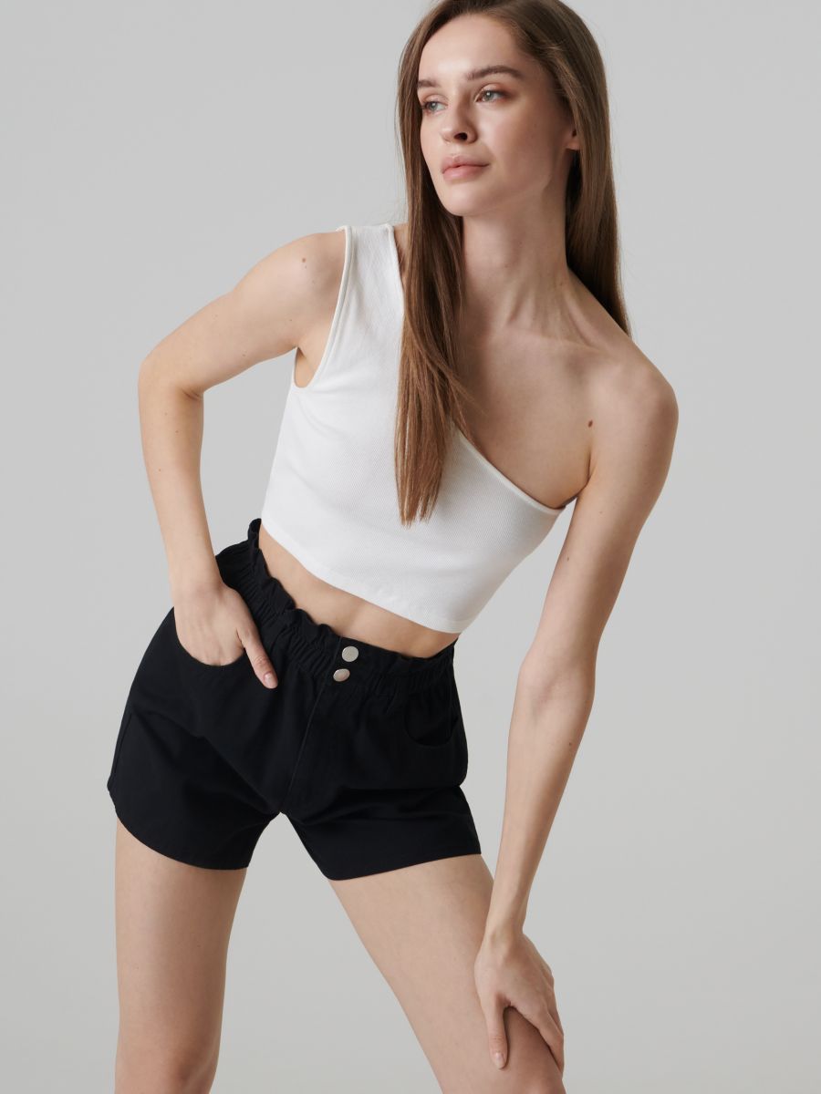 High waist denim shorts, SINSAY, 6023J-99J