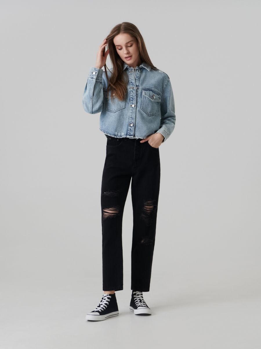 Jeans mom fit a vita alta, SINSAY, 6086J-99J