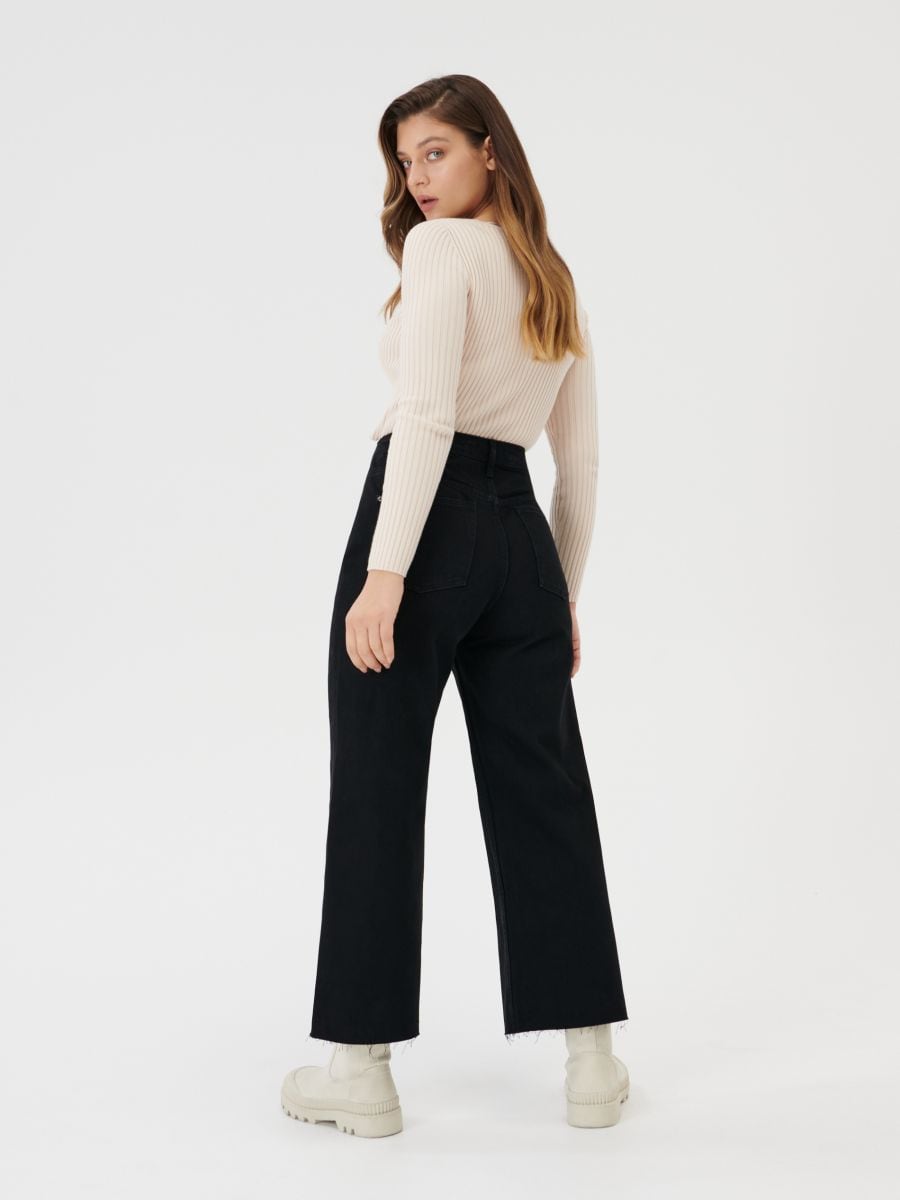 Jeans high waist wide leg, SINSAY, 6113J-99J