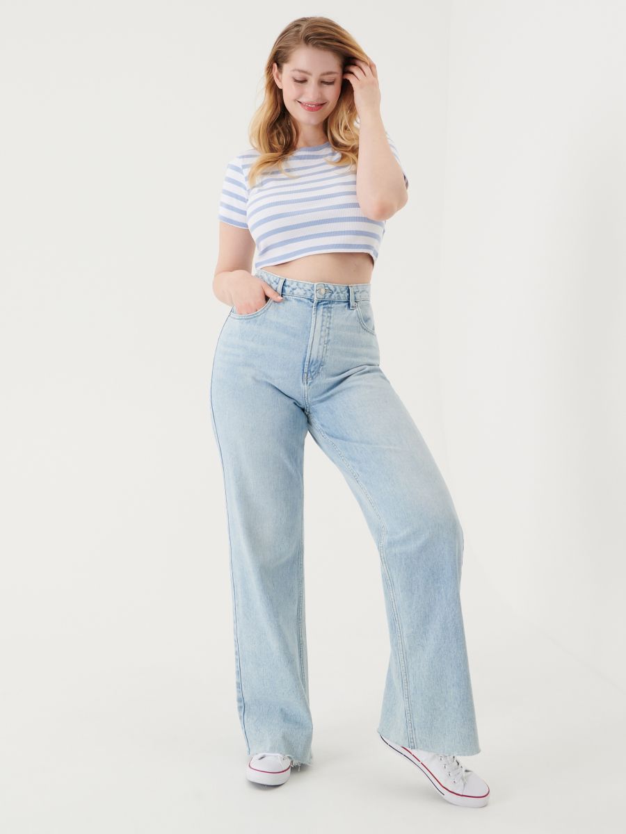 Vaqueros wide leg high waist, SINSAY, 6121J-05J