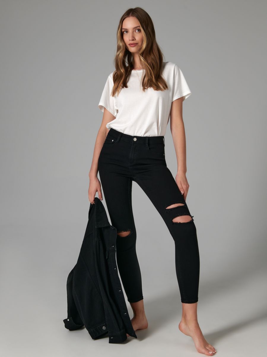 Jeansy skinny mid waist, SINSAY, 6150J-99J