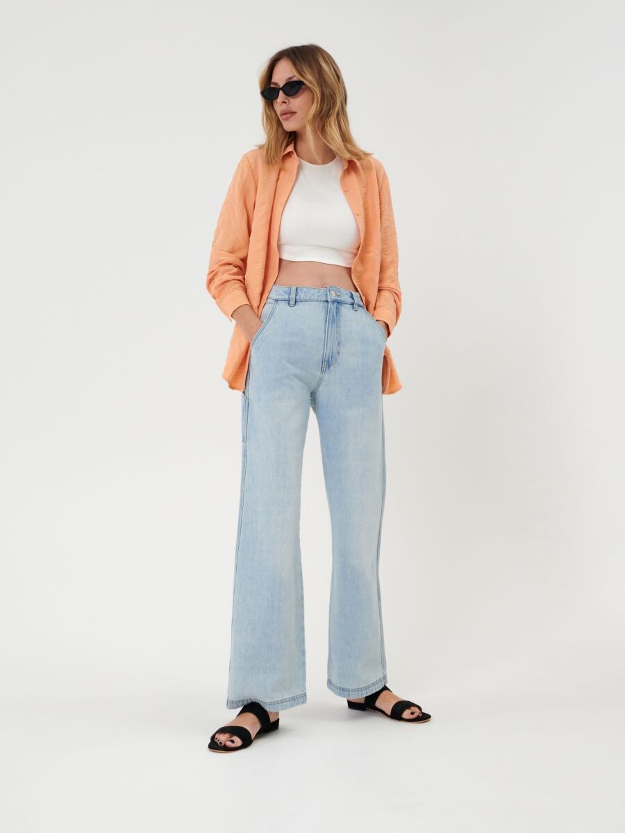 Vaqueros wide leg high waist, SINSAY, 6165J-05J