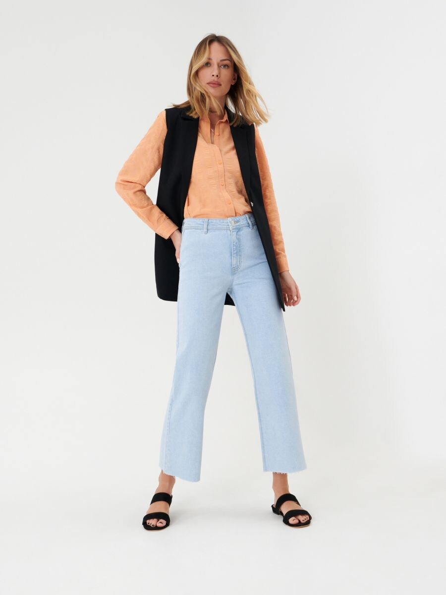 Vaqueros wide leg high waist, SINSAY, 6169J-05J