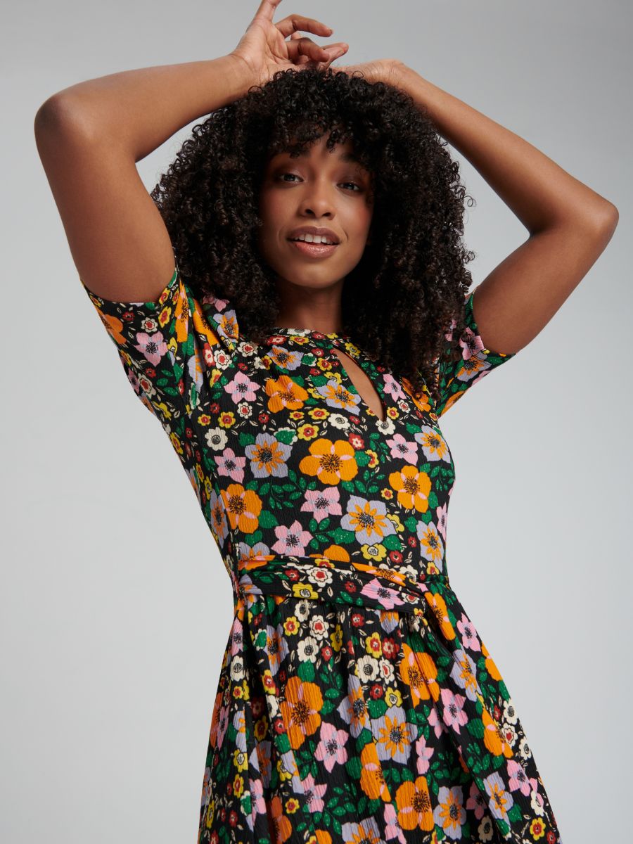 Mini dress with tie waist belt, SINSAY 