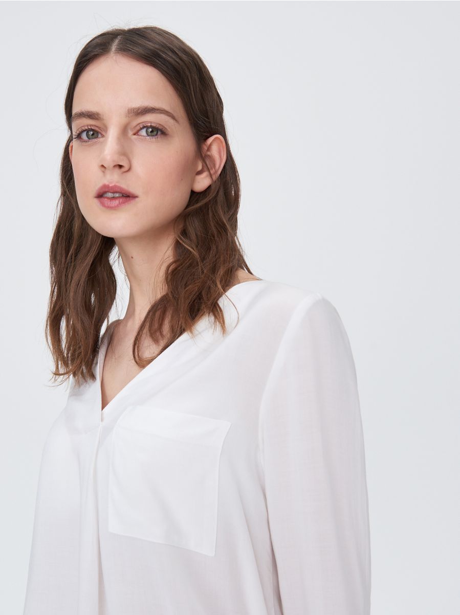Plain oversized viscose shirt, SINSAY 
