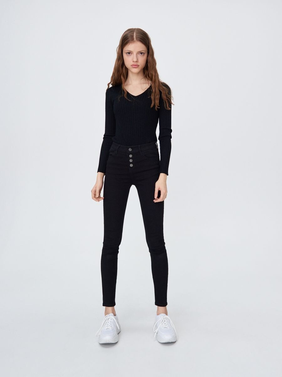 Džíny skinny mid-waist, SINSAY, XV869-99J
